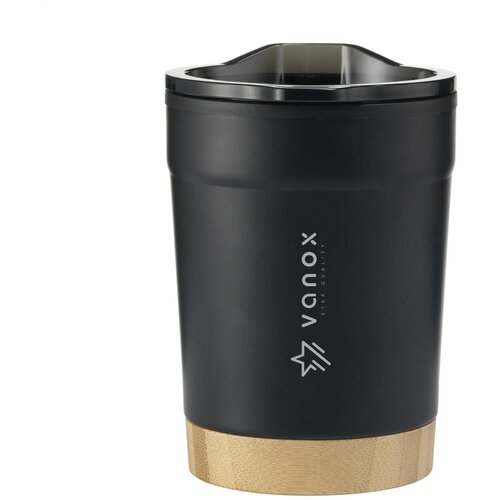 Kobe Bamboo Rcs Recycled Steel Thermosbeker 350 ml Zwart