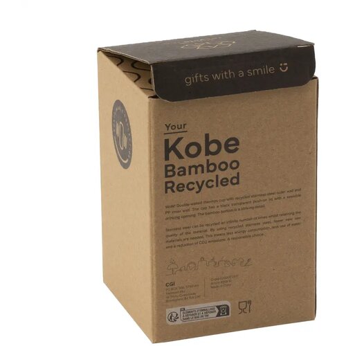 Kobe Bamboo Rcs Recycled Steel Thermosbeker 350 ml Wit 350 ml
