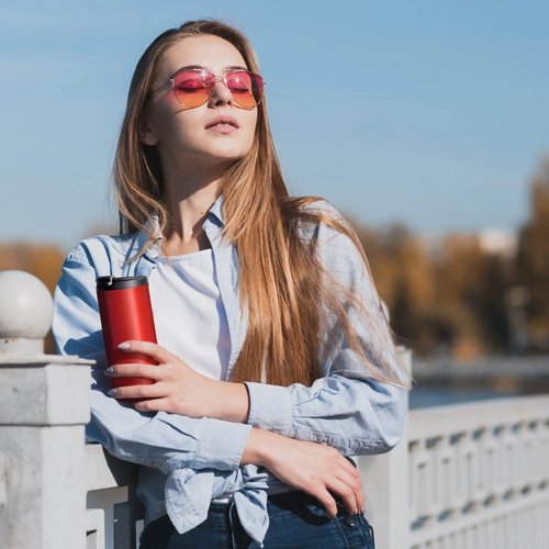 Dubbelwandige thermosbeker Rood 350 ml