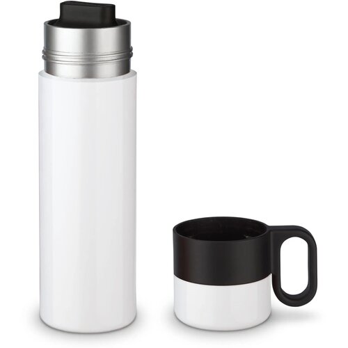 Thermofles met beker en handvat Wit 500 ml