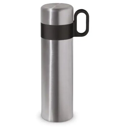 Thermofles met beker en handvat Zilver 500 ml