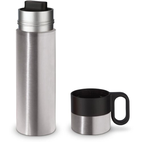 Thermofles met beker en handvat Zilver 500 ml