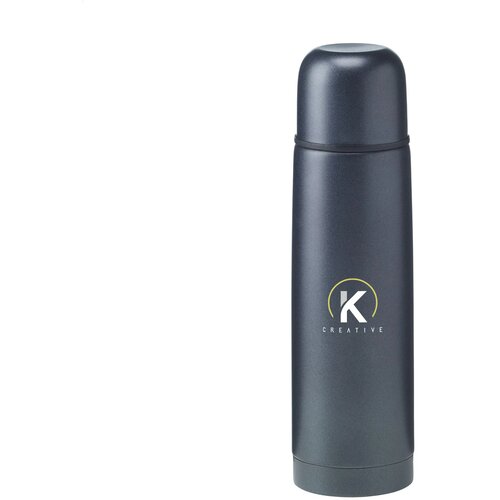 Frosted Bottle Rcs Recycled Steel 500 Ml Thermosfles Zwart 500 ml