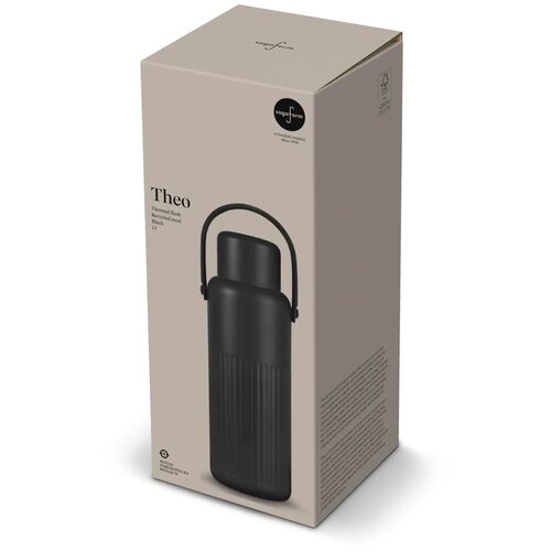 Sagaform Theo Thermosfles (gerecycled) Zwart 1000 ml