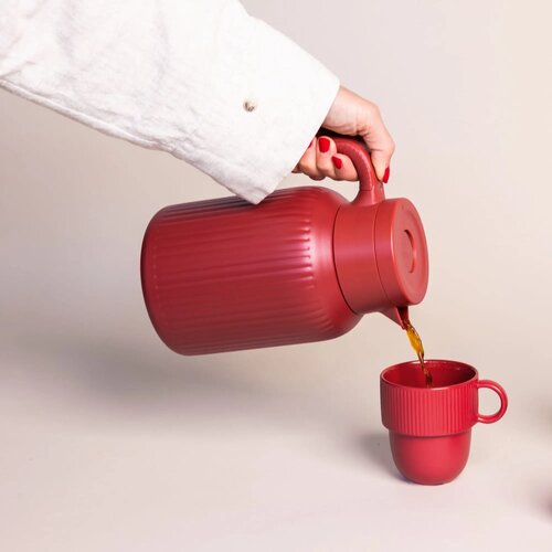 Sagaform Trine Thermoskan (gerecycled) Rood 1500 ml