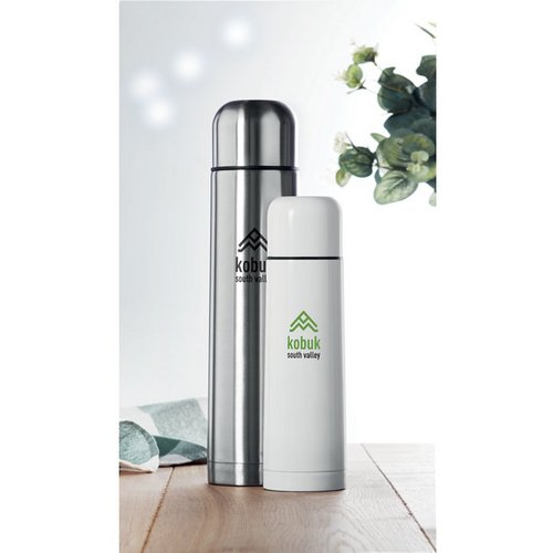 Dubbelwandige drinkfles Big chan mat zilver 900 ml