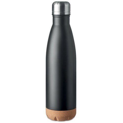 Dubbelwandige thermosfles Aspen cork Zwart 500 ml