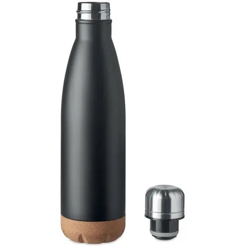 Dubbelwandige thermosfles Aspen cork Zwart 500 ml