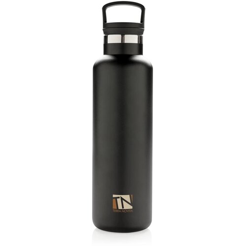 RVS thermosfles met infuser Zwart 600 ml