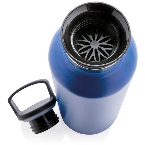 RVS thermosfles met infuser Blauw 600 ml