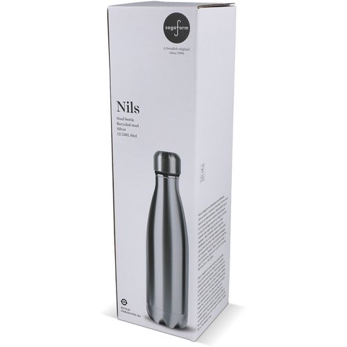 Sagaform Nils stalen fles Chroom 500 ml chroom 500 ml