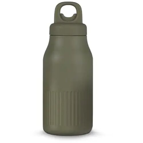 Sagaform Truls stalen fles met handige openklik dop (gerecycled) 500 ml dried green 500 ml