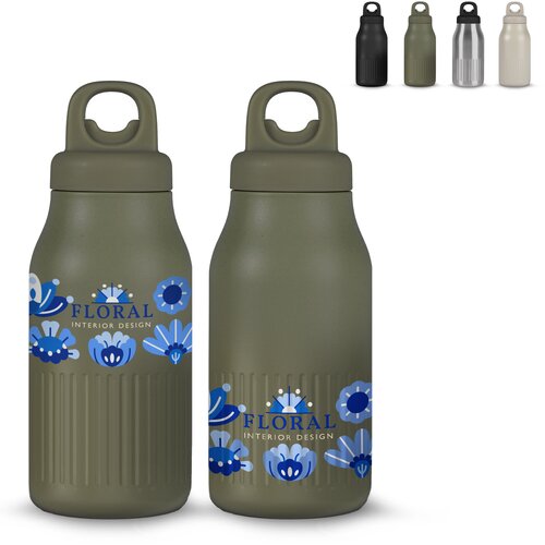 Sagaform Truls stalen fles met handige openklik dop (gerecycled) 500 ml dried green 500 ml