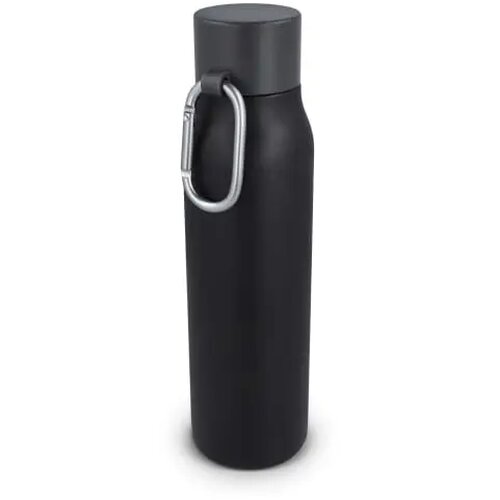 Thermofles matte finish met Caribiner 600ml zwart 600 ml