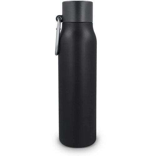 Thermofles matte finish met Caribiner 600ml zwart 600 ml