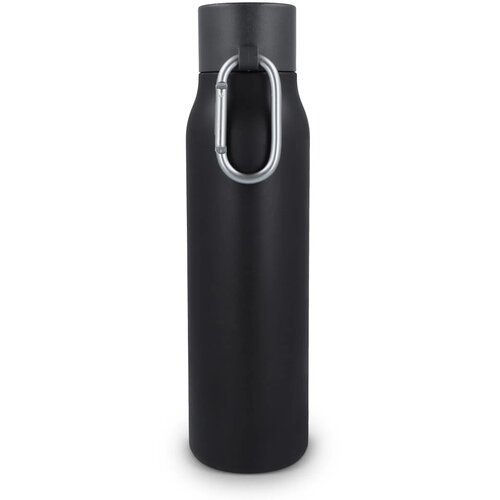 Thermofles matte finish met Caribiner 600ml zwart 600 ml