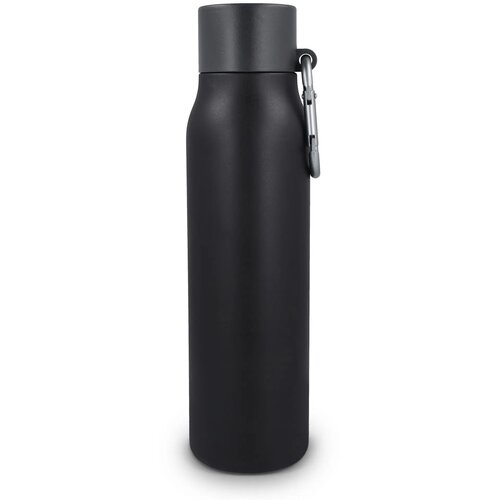 Thermofles matte finish met Caribiner 600ml zwart 600 ml