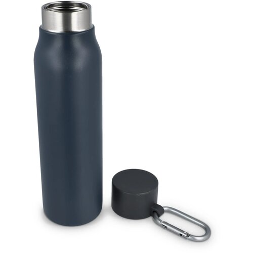 Thermofles matte finish met Caribiner 600ml grijs 600 ml