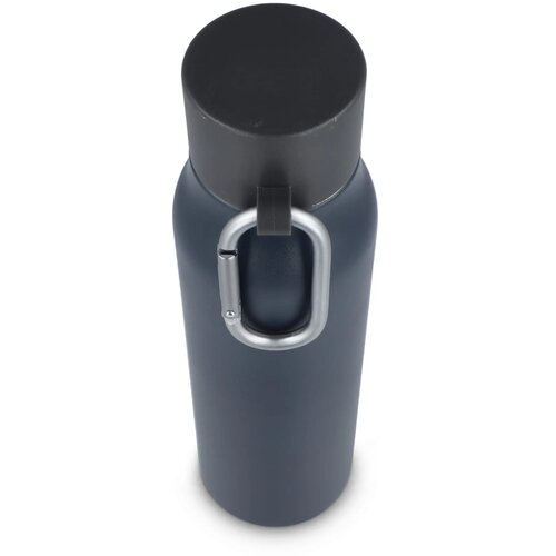 Thermofles matte finish met Caribiner 600ml grijs 600 ml