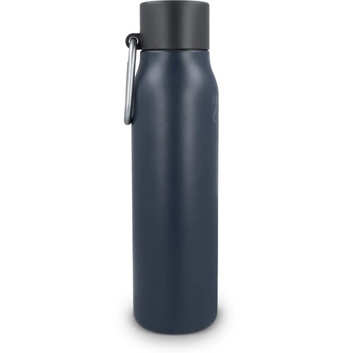 Thermofles matte finish met Caribiner 600ml grijs 600 ml