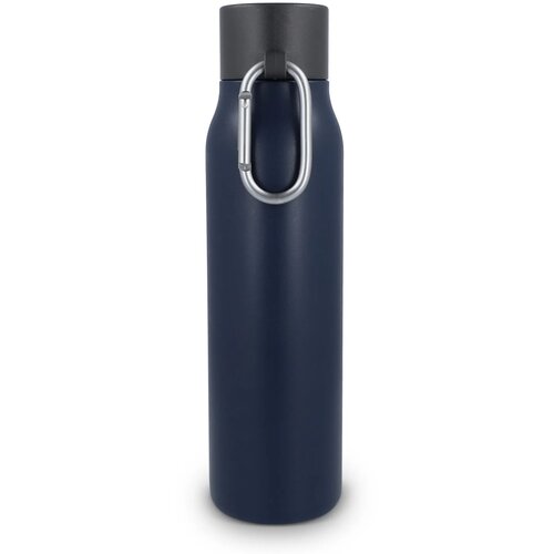 Thermofles matte finish met Caribiner 600ml donkerblauw 600 ml
