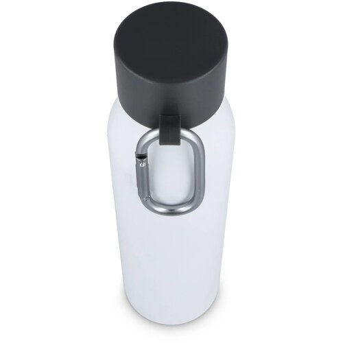 Thermofles matte finish met Caribiner 600ml wit 600 ml
