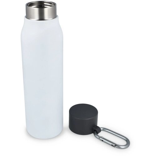 Thermofles matte finish met Caribiner 600ml wit 600 ml