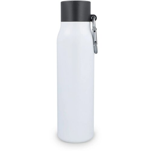 Thermofles matte finish met Caribiner 600ml wit 600 ml